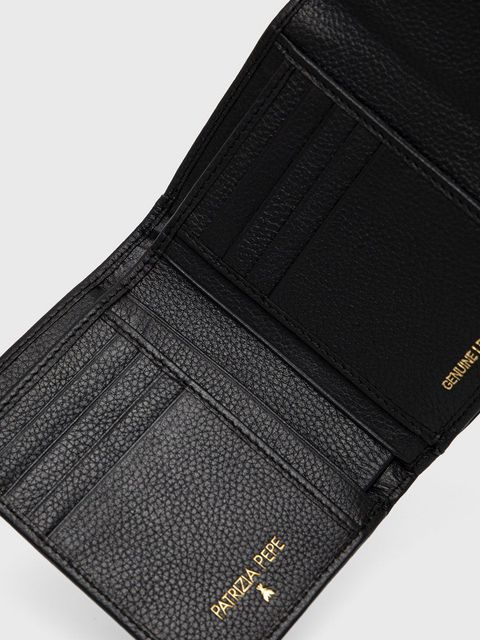Patrizia Pepe portfel skórzany kolor czarny CQ7081 L001
