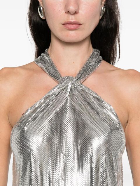 Rabanne halterneck chainmail blouse - Silver