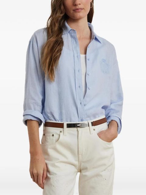 Lauren Ralph Lauren embroidered-logo shirt - Blue - zdjęcie produktu nr 1