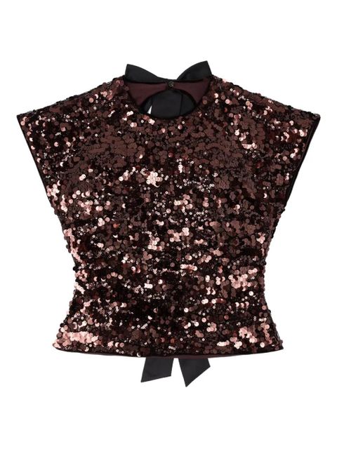 GANNI sequin-embellished blouse - Brown - zdjęcie produktu nr 1