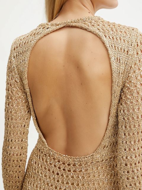 Simona Corsellini sukienka kolor złoty mini dopasowana P25CEABO03