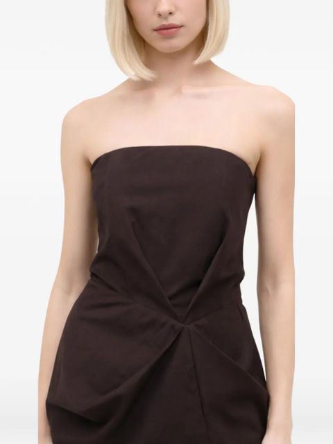 STAUD Kara strapless front-slit maxi dress - Brown