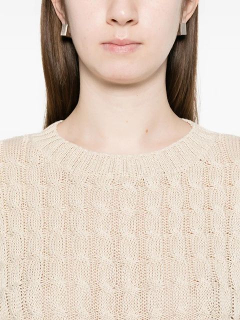 Max Mara cable-knit panelled sweater - Neutrals