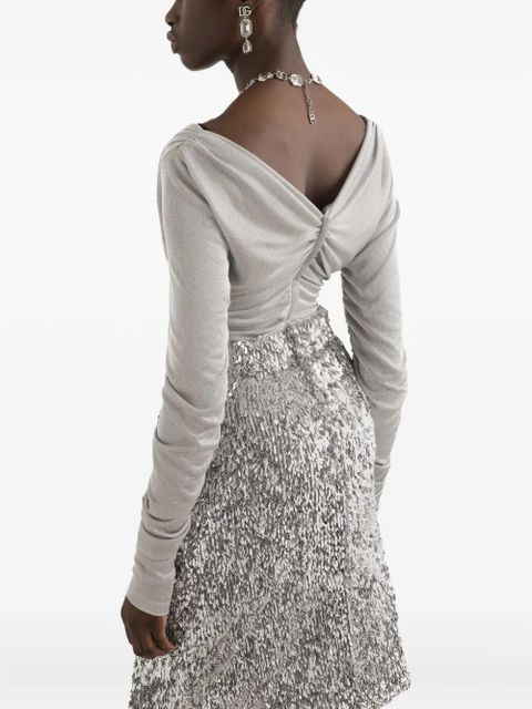 Dolce & Gabbana draped jersey top - Silver