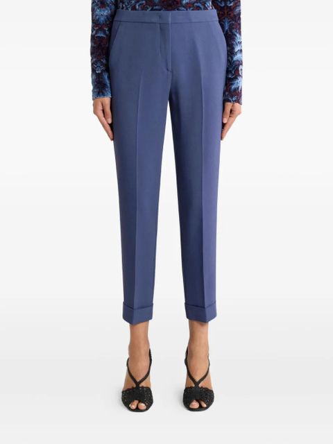 ETRO Cady cigarette cuffed trousers - Blue