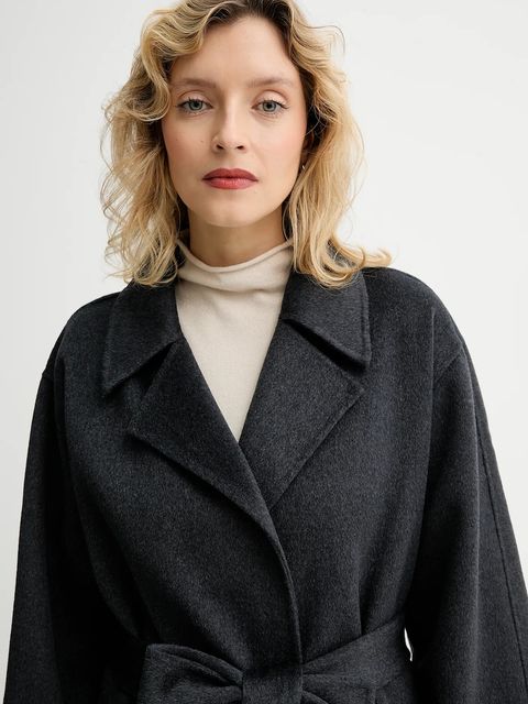 Calvin Klein płaszcz z dodatkiem wełny kolor szary LV040WL571