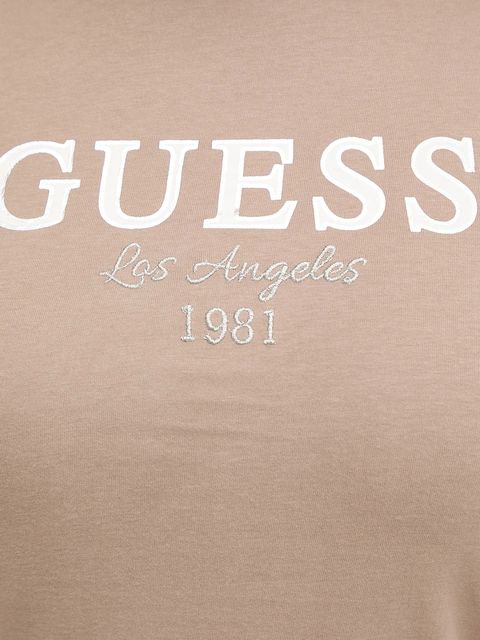 Guess t-shirt bawełniany BIBIA damski kolor beżowy V5BI15 KA260