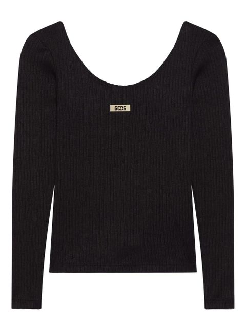 GCDS logo-patch long-sleeve T-shirt - Black - zdjęcie produktu nr 1