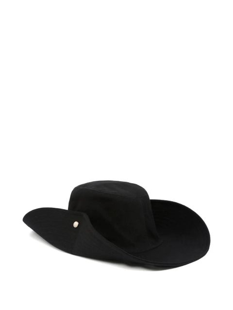 PINKO button-detail fedora hat - Black - zdjęcie produktu nr 2