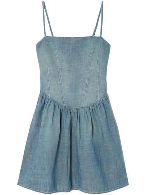 RE/DONE corset-bodice chambray minidress - Blue - zdjęcie produktu nr 1