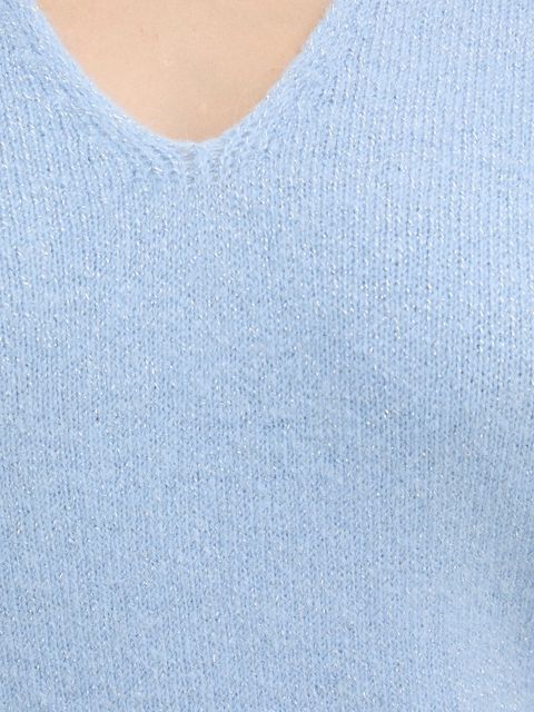 Morgan sweter z dodatkiem wełny damski kolor niebieski MVALI