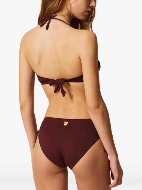 TWINSET floral-rhinestone bikini top - Purple