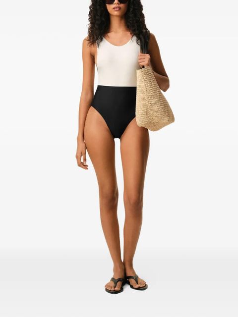AMI Paris two-tone swimsuit - Neutrals