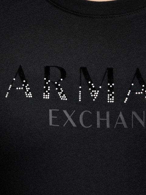 Armani Exchange t-shirt bawełniany damski kolor czarny XW001351 AF17172