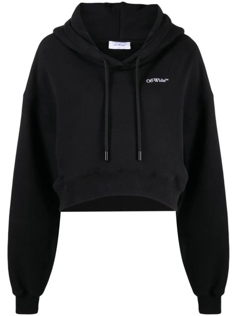 Off-White logo-print cropped hoodie - Black - zdjęcie produktu nr 1