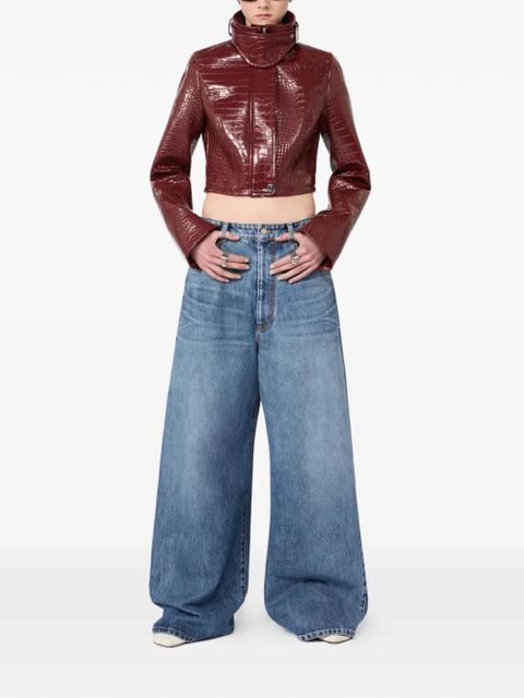 Sportmax alligator-print collar jacket - Red - zdjęcie produktu nr 2