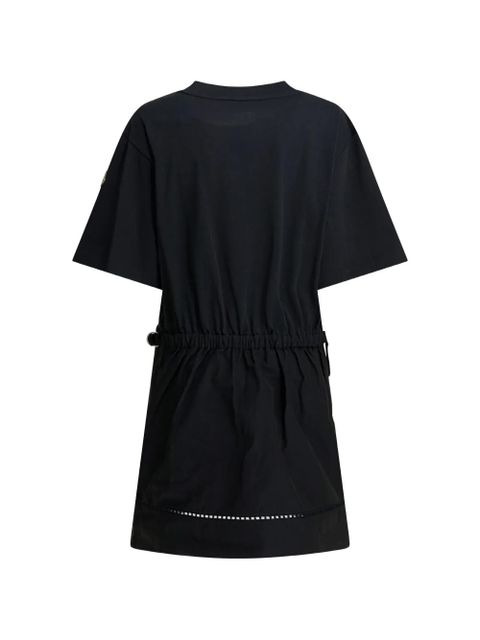 Moncler short-sleeve embroidered T-shirt mini dress - Black - zdjęcie produktu nr 2