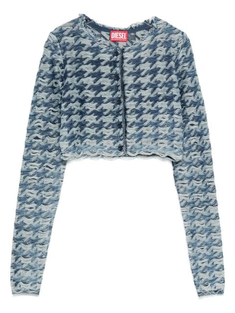 Diesel houndstooth-pattern cardigan - Blue - zdjęcie produktu nr 1