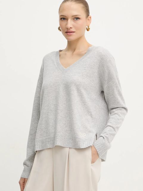Liu Jo sweter wełniany damski kolor szary lekki TF5180.MS026 - zdjęcie produktu nr 1