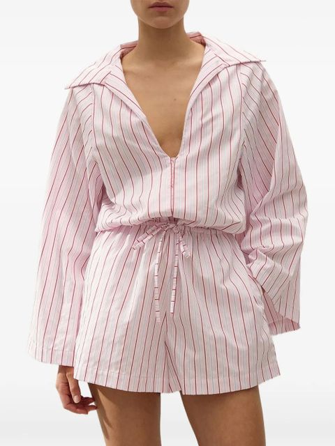 Faithfull the Brand Aksel striped tie-waist playsuit - Pink