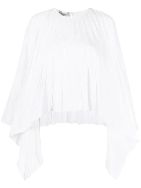 Valentino Garavani pleated bell-sleeves top - White - zdjęcie produktu nr 1