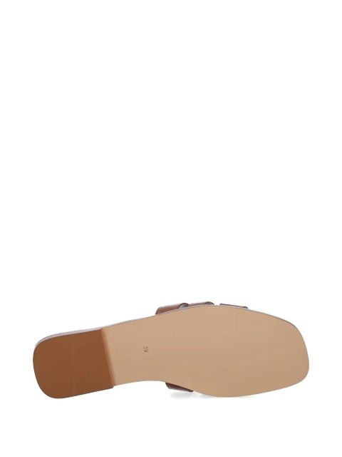 TWINSET logo-plaque caged slides - Brown
