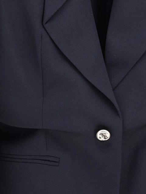 Alexander McQueen collarless wool blazer - Blue