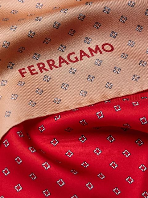 Ferragamo Madras-print silk foulard - Red - zdjęcie produktu nr 2