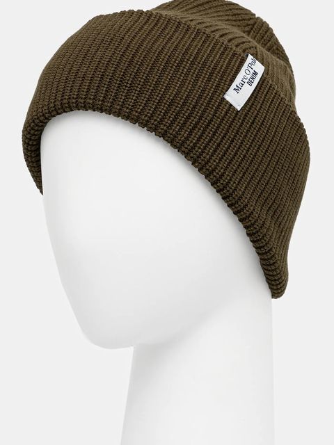 Marc O'Polo czapka bawełniana kolor zielony 5000007169