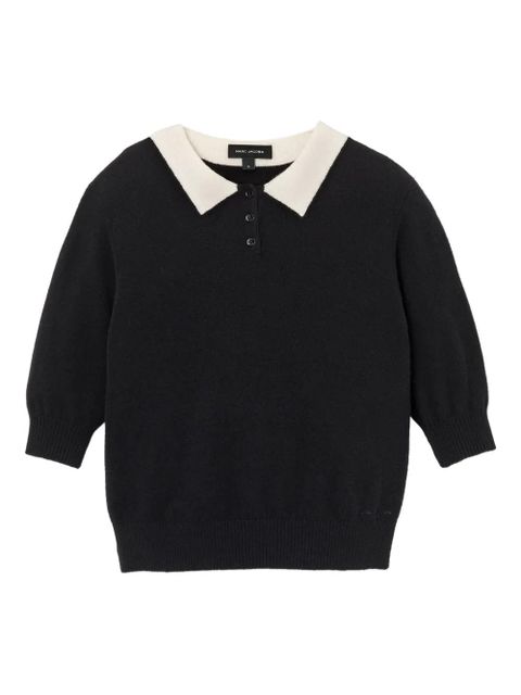 Marc Jacobs contrast-collar wool top - Black - zdjęcie produktu nr 1