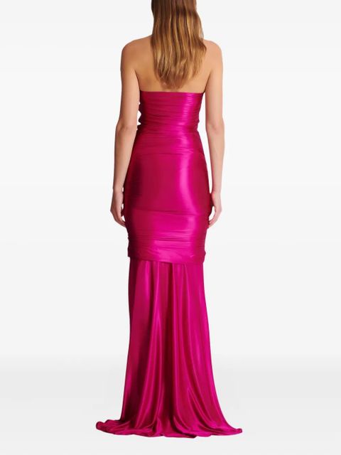 Balmain draped-bustier dress - Pink