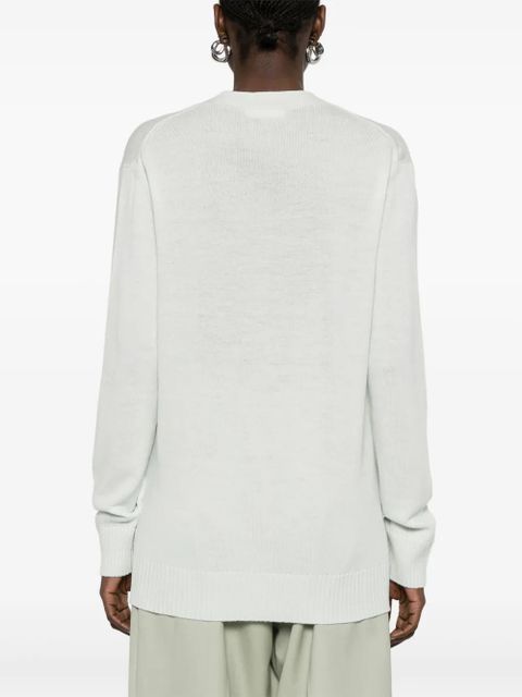 Jil Sander logo-embroidered cardigan - Green