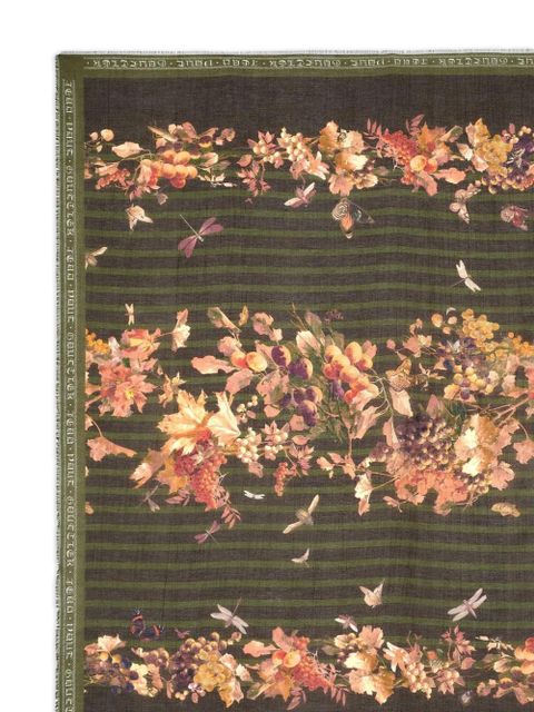 Jean Paul Gaultier floral striped scarf - Green - zdjęcie produktu nr 2