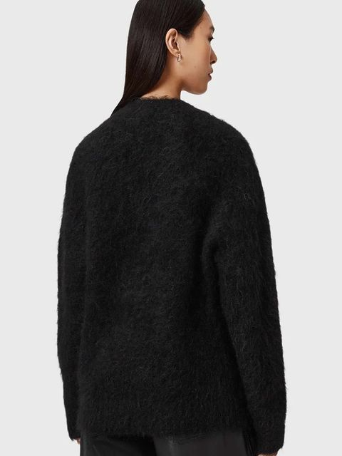 AllSaints kardigan z wełną damski kolor czarny W077KD