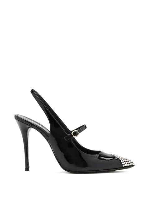 Alessandra Rich embellished slingback sandals - Black - zdjęcie produktu nr 1