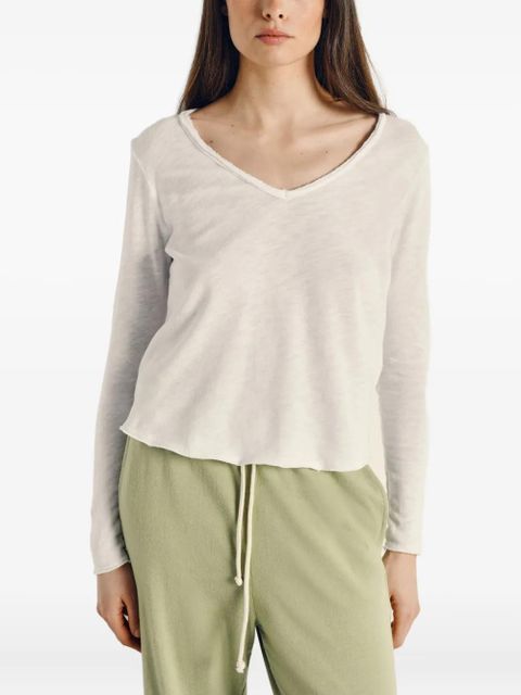 American Vintage Sonoma long-sleeve V-neck T-shirt - White - zdjęcie produktu nr 1