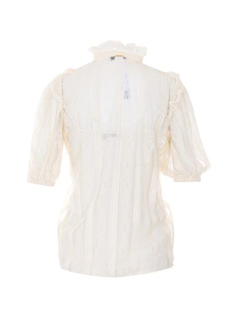 TWINSET lace high-neck blouse - Neutrals - zdjęcie produktu nr 2