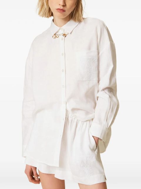 TWINSET chest-pocket tie-back shirt - White - zdjęcie produktu nr 2