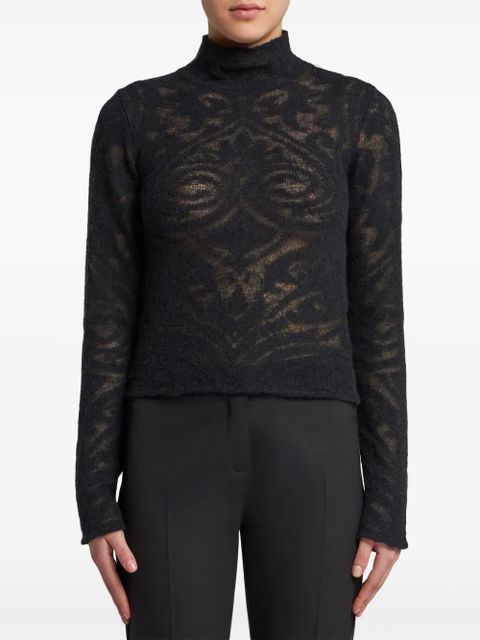 ETRO roll-neck jacquard sweater - Black