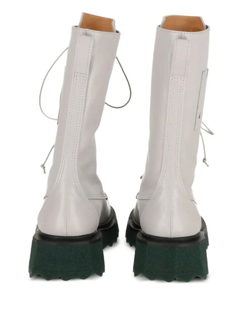 Off-White lace-up platform boots - Grey
