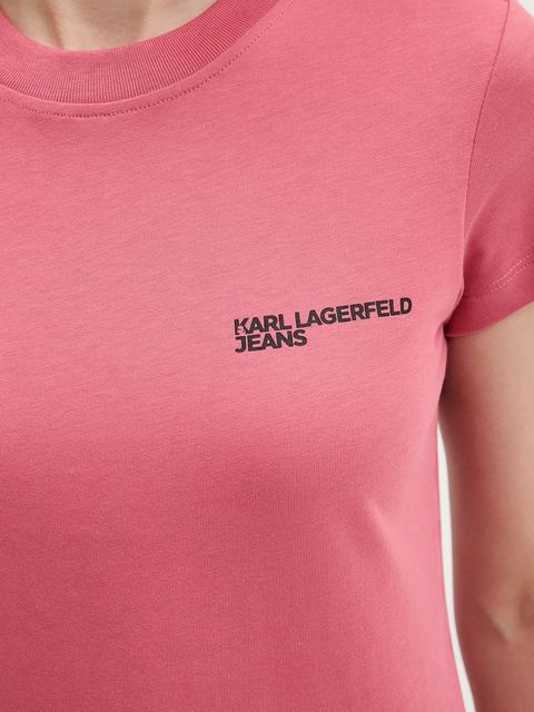 Karl Lagerfeld Jeans t-shirt bawełniany damski kolor pomarańczowy A1W17004