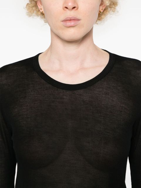 KHAITE ribbed long-sleeve top - Black