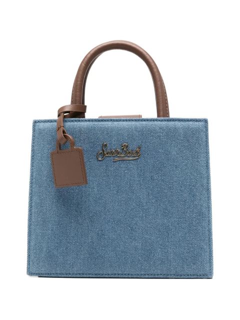 MC2 Saint Barth mini logo-plaque tote bag - Blue - zdjęcie produktu nr 1