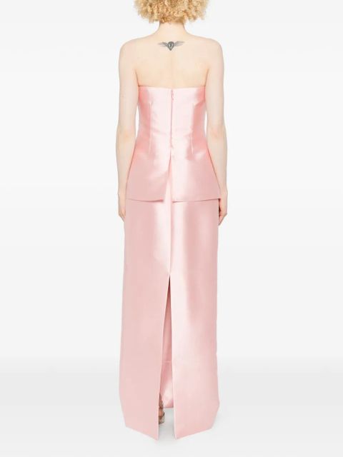 Solace London Lucille draped strapless maxi dress - Pink