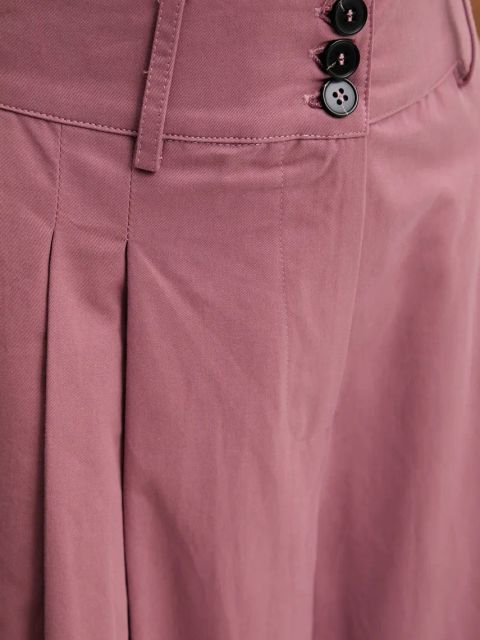 Answear.LAB spodnie bawełniane damskie kolor różowy proste high waist