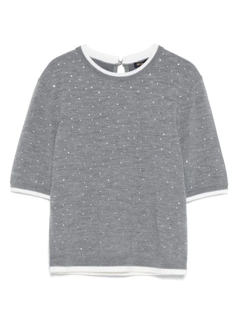 Maje rhinestone-embellished T-shirt - Grey - zdjęcie produktu nr 1