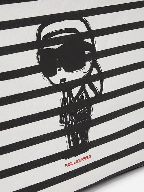 Karl Lagerfeld torebka bawełniana IKON kolor czarny A2W50001 - zdjęcie produktu nr 2