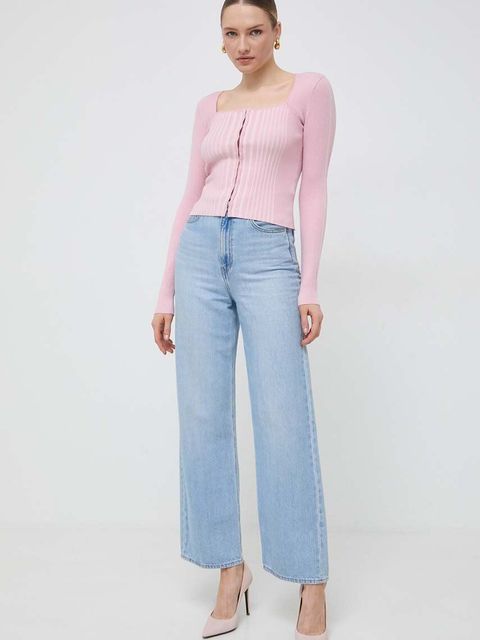 Guess kardigan ALLIE damski kolor różowy lekki W4RR43 Z2YN2