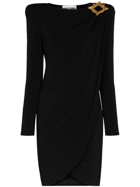 Moschino draped exaggerated shoulder dress - Black - zdjęcie produktu nr 1