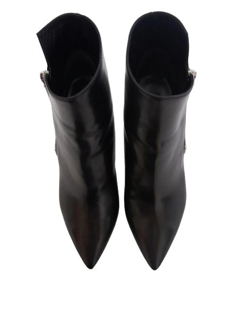 Saint Laurent Pre-Owned pre-owned 90mm leather ankle boots - Black